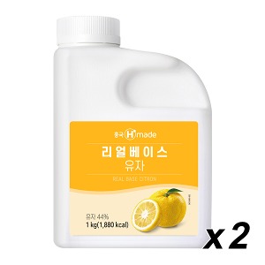 [냉장] 흥국 맘스 리얼베이스 유자 1Kg 2개